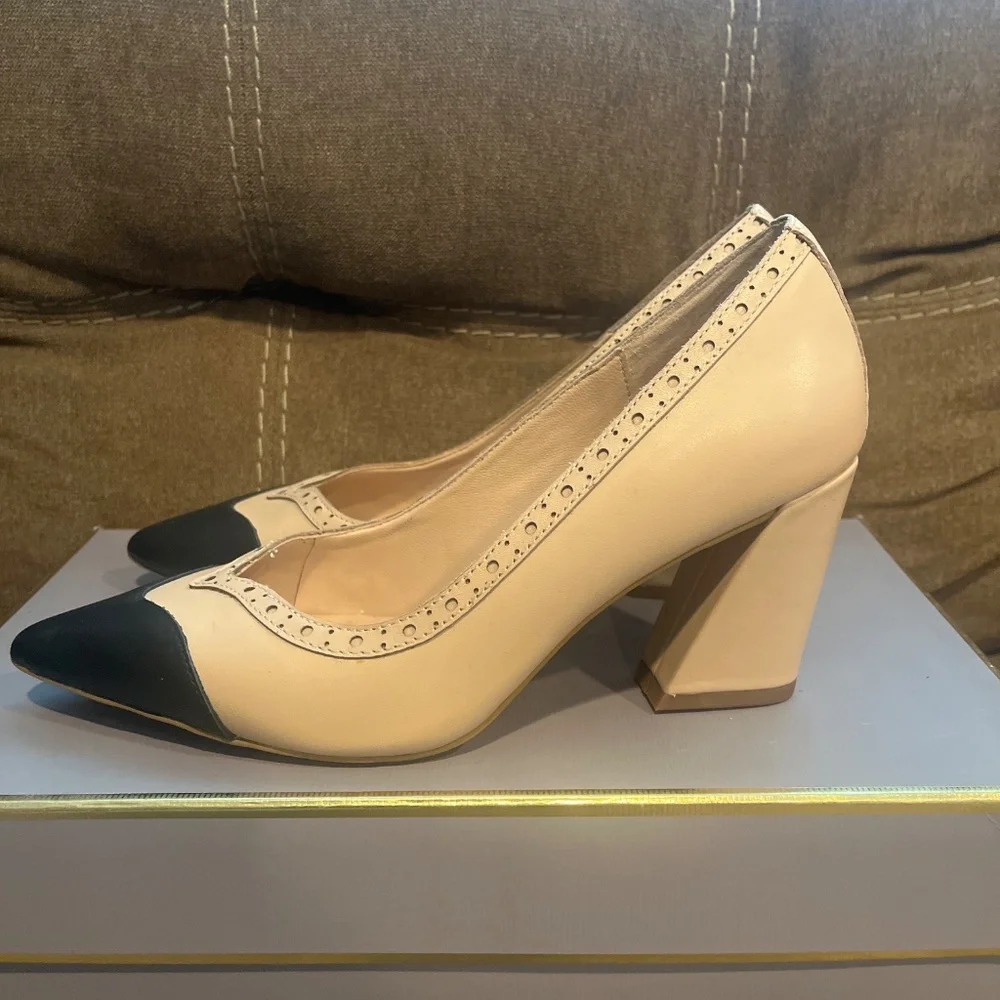 Charles David two tone block heels